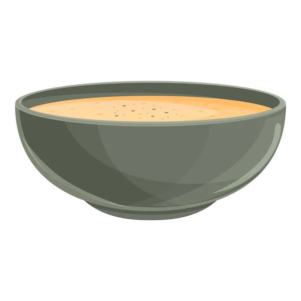 Carrot cream soup icon cartoon vector. Hot vegetable bowl — 图库矢量图片
