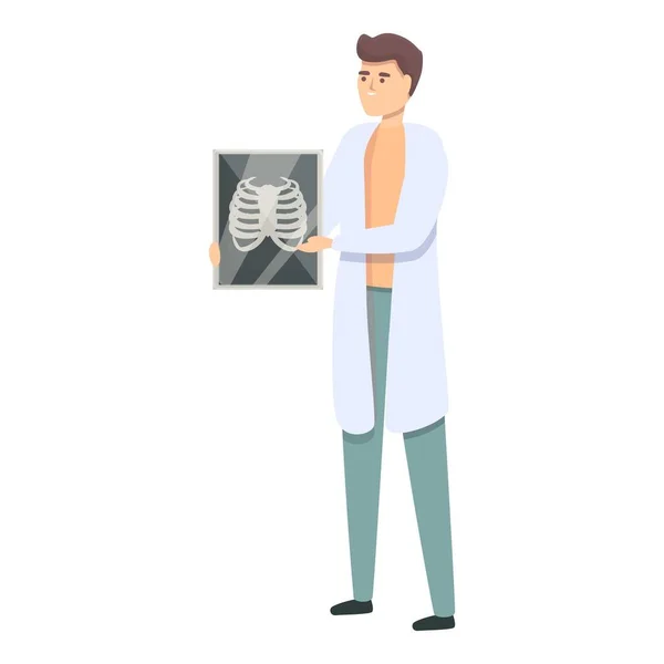 X-ray doctor icon cartoon vector. Xray skeleton — Stock Vector