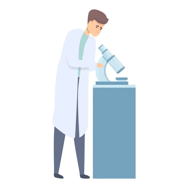 Doctor microscope icon cartoon vector. Lab research — Archivo Imágenes Vectoriales