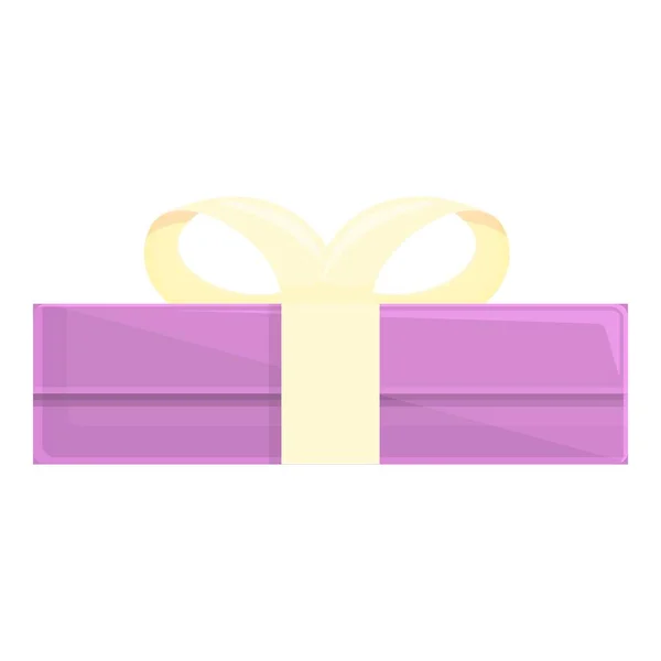 Bow gift box icon cartoon vector. Present package — Wektor stockowy