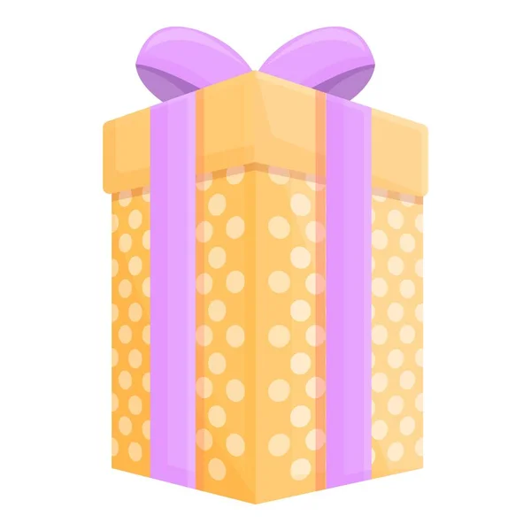 Party gift box icon cartoon vector. Present package — Stok Vektör