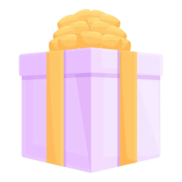 Event gift box icon cartoon vector. Present package — Vetor de Stock