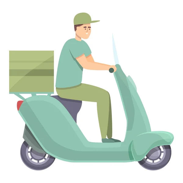 Food delivery icon cartoon vector. Courier man — Stockvektor