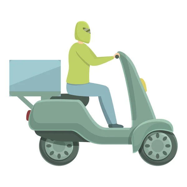 Food service icon cartoon vector. Scooter delivery — Stockvektor