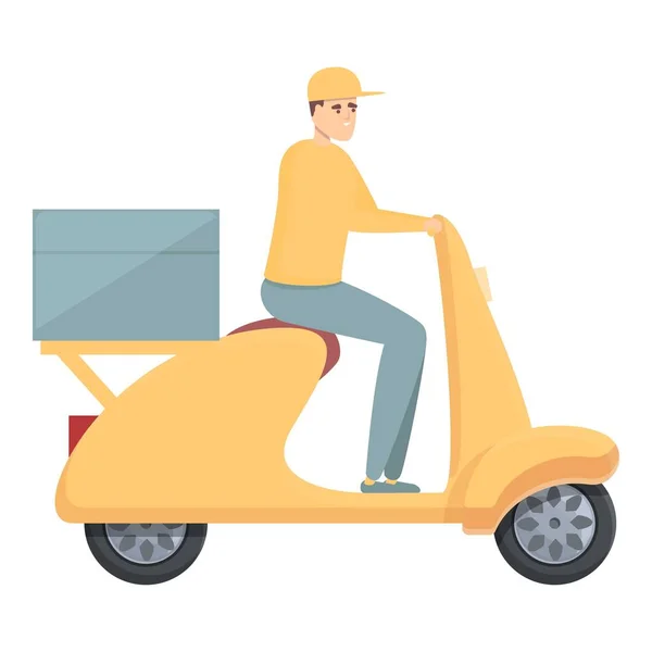 Courier motorbike icon cartoon vector. Scooter delivery — 图库矢量图片