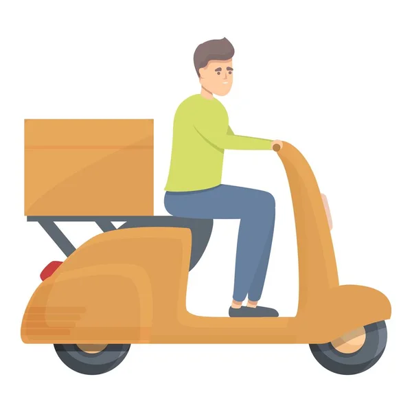 Courier boy icon cartoon vector. Scooter delivery — 图库矢量图片