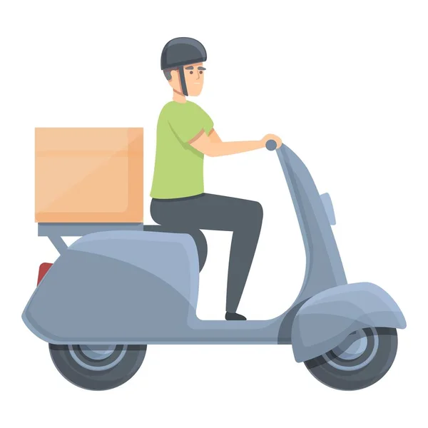 Online delivery icon cartoon vector. Scooter courier — 图库矢量图片