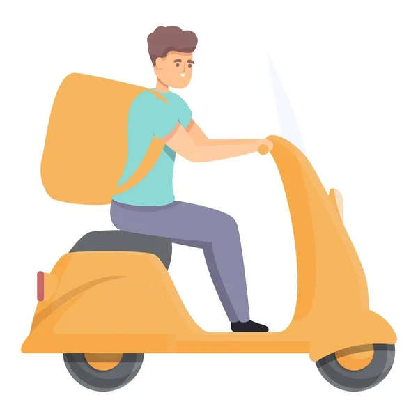 Courier biker icon cartoon vector. Delivery man — Stok Vektör