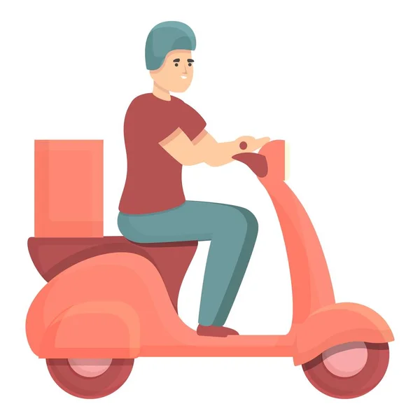 Food delivery tracking icon cartoon vector. Scooter courier — Stok Vektör