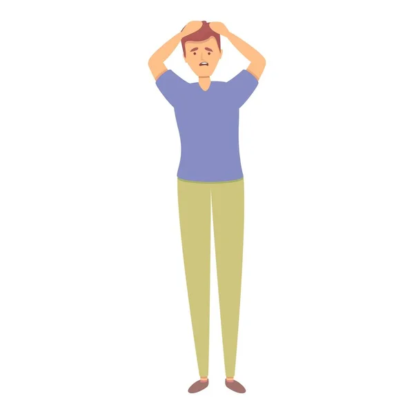 Man stress icon cartoon vector. Panic attack — Vetor de Stock