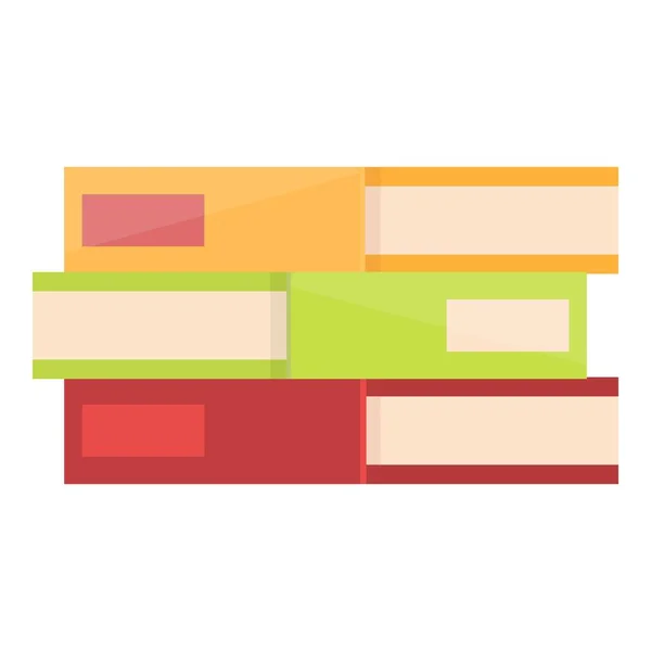 Book stack icon cartoon vector. Pile textbook — 스톡 벡터
