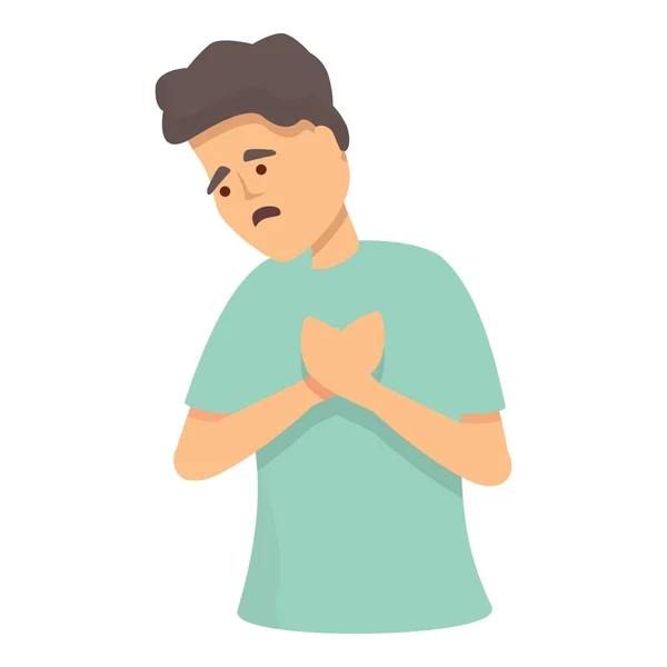Heart pain icon cartoon vector. Panic attack - Stok Vektor