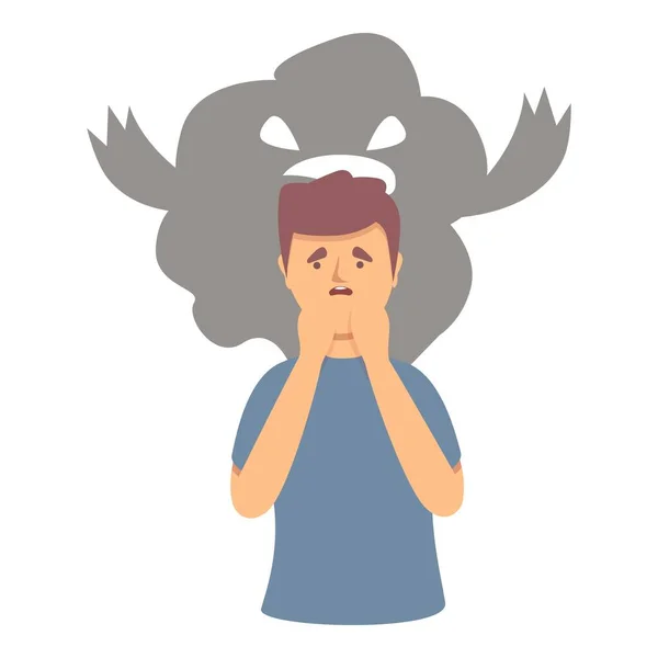 Night fear scare icon cartoon vector. Panic attack — Vettoriale Stock