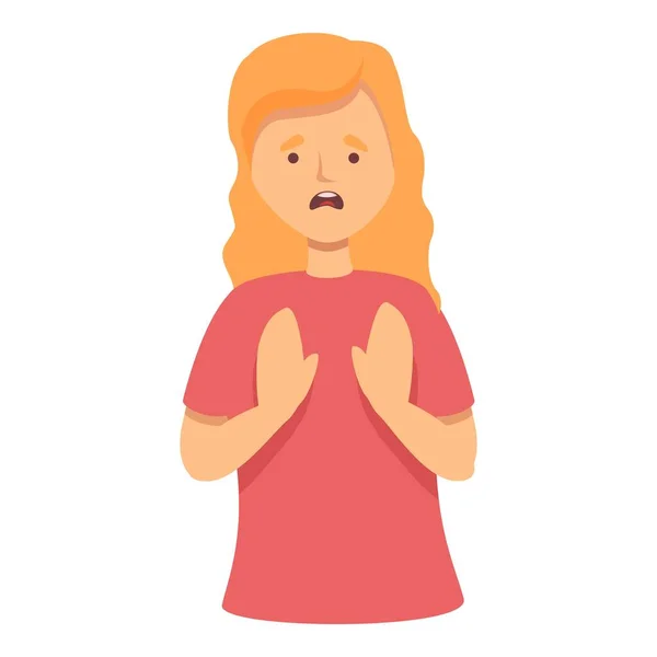 Woman phobia icon cartoon vector. Panic attack — Stock vektor