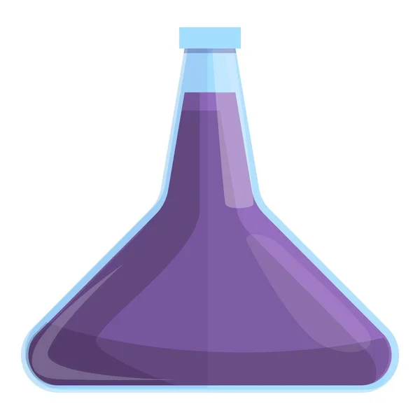 Lab flask icon cartoon vector. Research scientist — Vetor de Stock