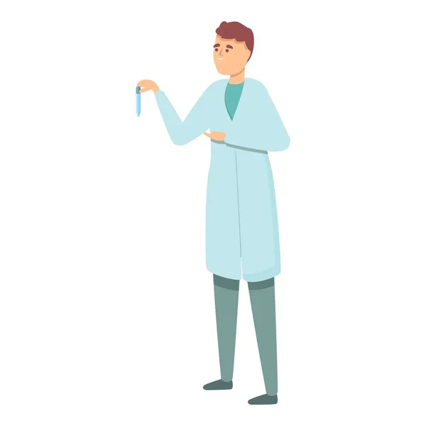 Lab worker pipette icon cartoon vector. Medical research — Stockvector