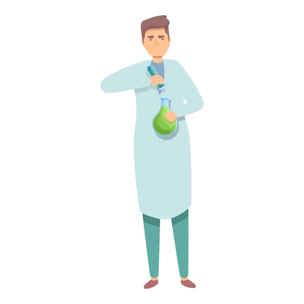 Chemistry doctor icon cartoon vector. Lab scientist — Stockvector