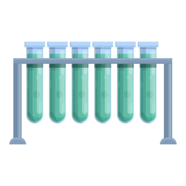 Test tube stand icon cartoon vector. Research lab — Stockvektor