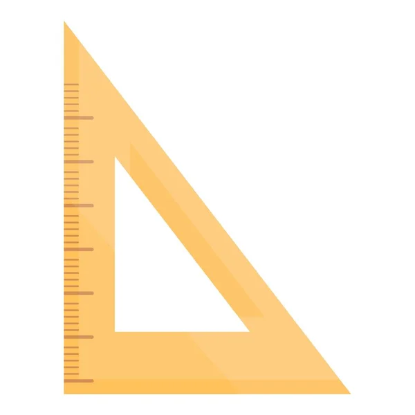 Wood angle ruler icon cartoon vector. Triangle pencil — Stockvector
