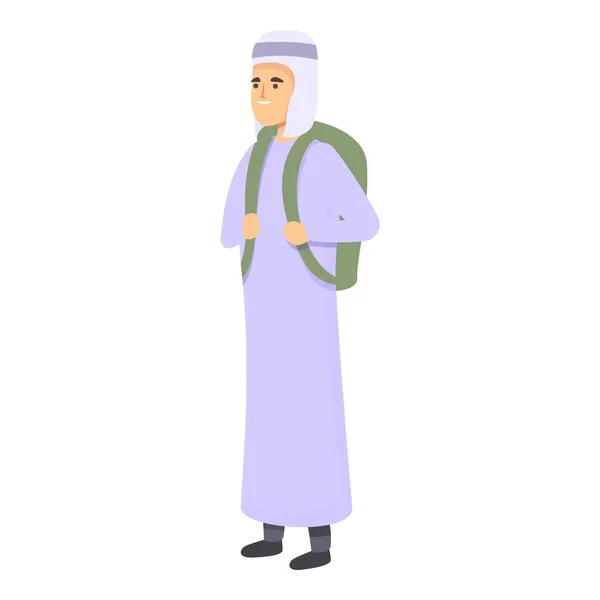 Muslim student icon cartoon vector. Arab teacher — Stock Vector