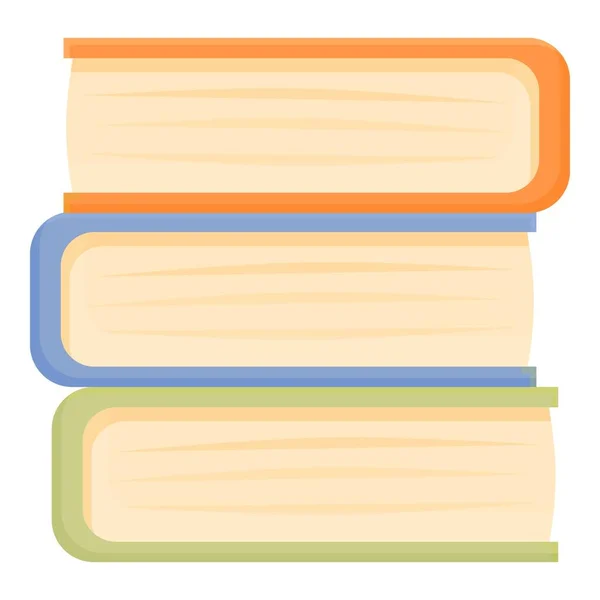 Book stack icon cartoon vector. Pile school — 스톡 벡터