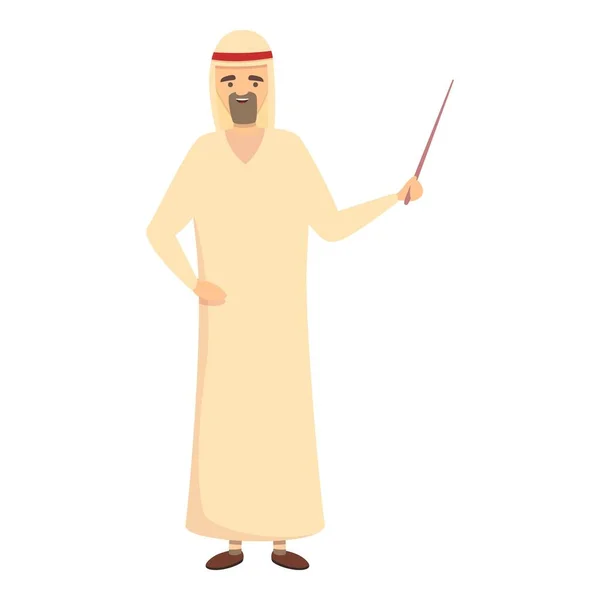 Άραβας δάσκαλος εικονίδιο φορέα κινουμένων σχεδίων. Σχολική τάξη — Διανυσματικό Αρχείο