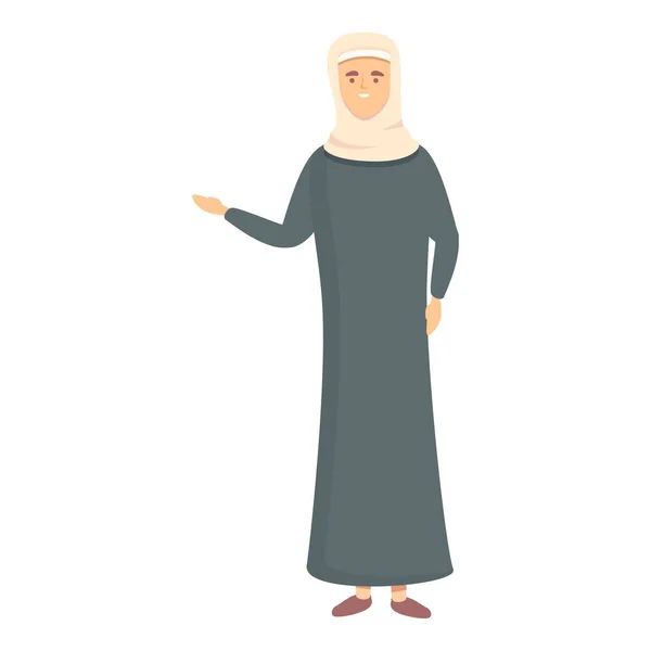 Muslim woman teacher icon cartoon vector. Online school — Stock vektor