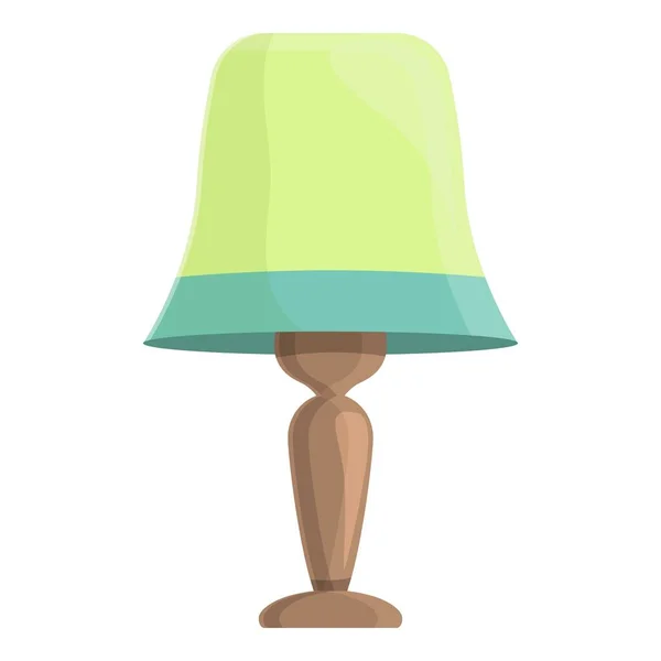 Green table lamp icon cartoon vector. Interior stand — Stock Vector