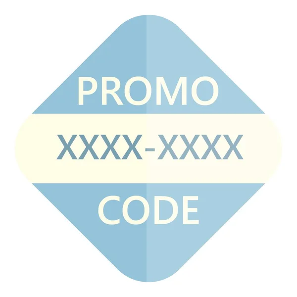 Promotional code icon cartoon vector. Promo discount — стоковый вектор