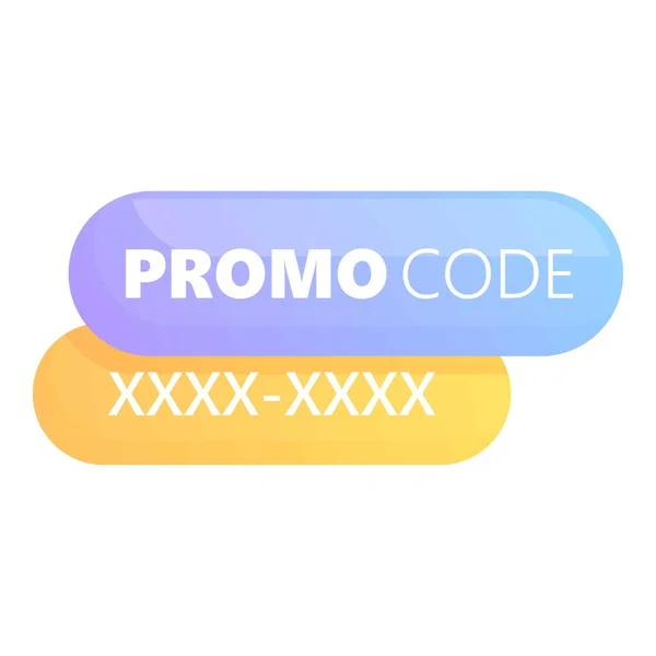Promo coupon icon cartoon vector. Promotion code — Archivo Imágenes Vectoriales