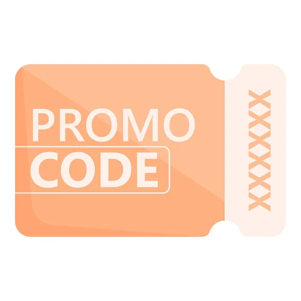 Voucher code icon cartoon vector. Promo discount — Stockvector