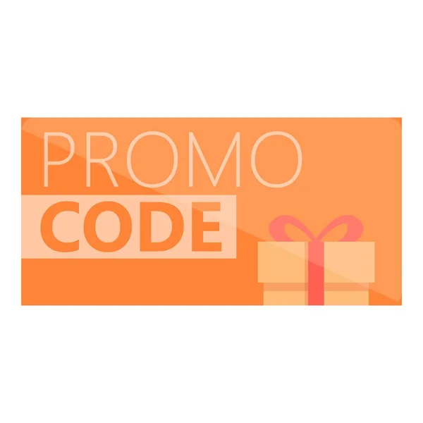 Gift box promo code icon cartoon vector. Promotion discount — Stockový vektor