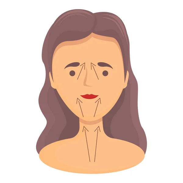 Relax face massage icon cartoon vector. Facial skin — Stock Vector