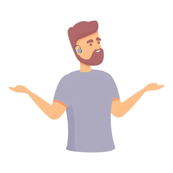 Man deaf icon cartoon vector. Mute people — Stockvector