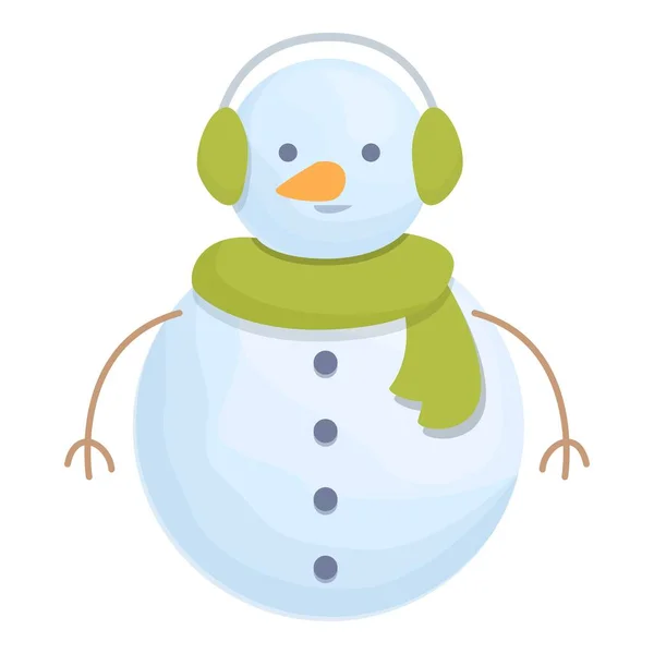 Snowman icon cartoon vector. Christmas snow - Stok Vektor