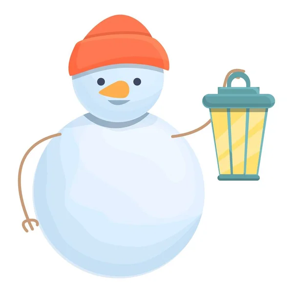 Snowman hand light icon cartoon vector. Xmas fun — Wektor stockowy