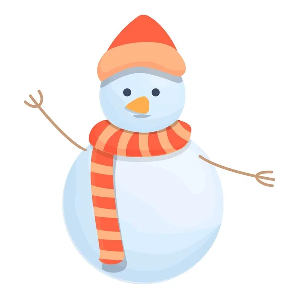 Cotton scarf snowman icon cartoon vector. Christmas man — Stockový vektor