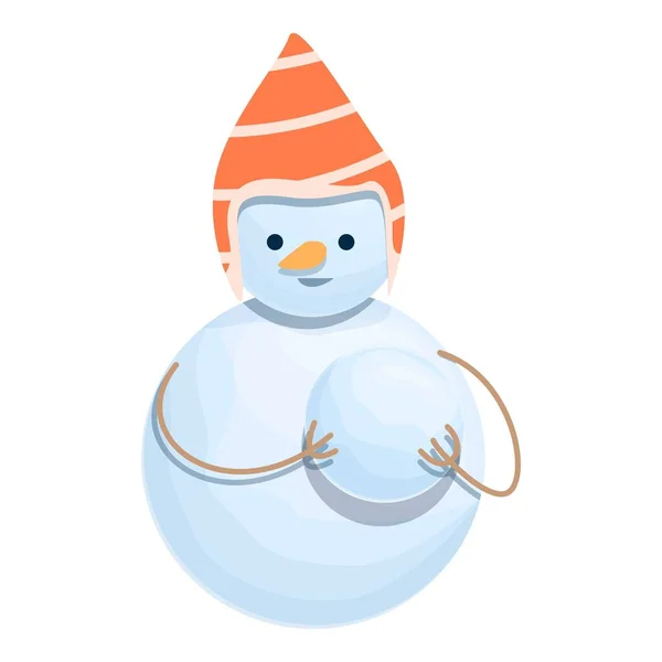 Funny snowman icon cartoon vector. Christmas man — Wektor stockowy