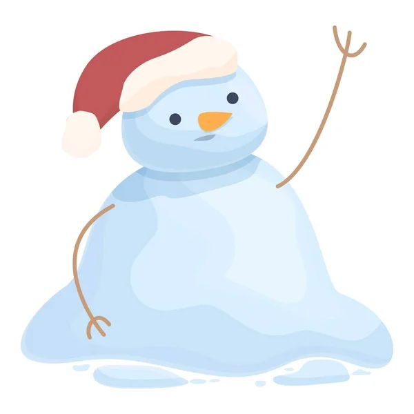 Snowman thawing icon cartoon vector. Snow man — Wektor stockowy