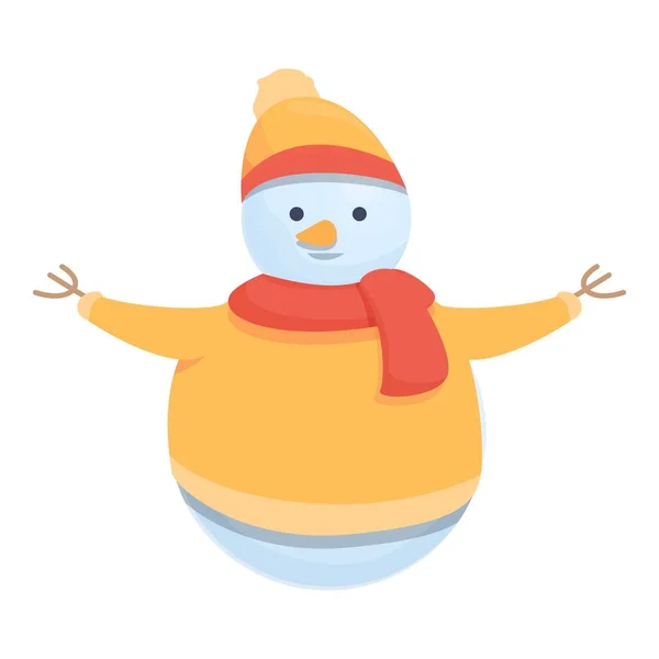 Snowman with clothes icon cartoon vector. Winter man — Wektor stockowy