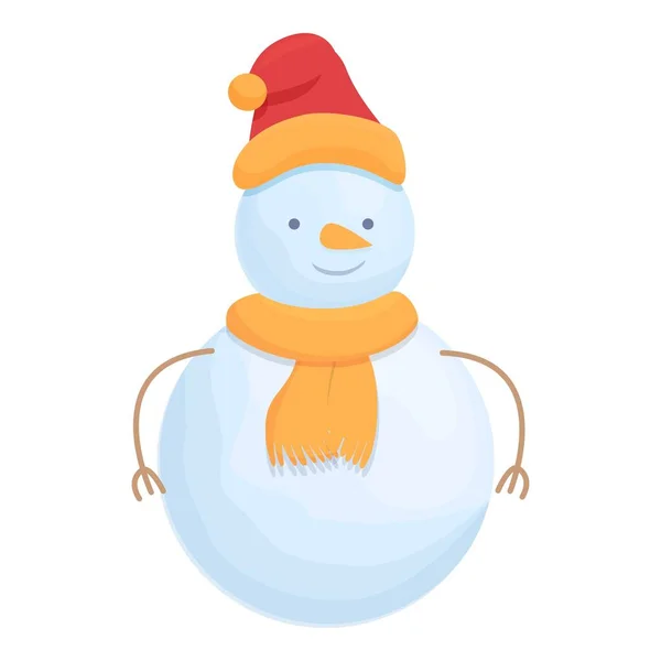 Decoration snowman icon cartoon vector. Scarf fun — Stockový vektor