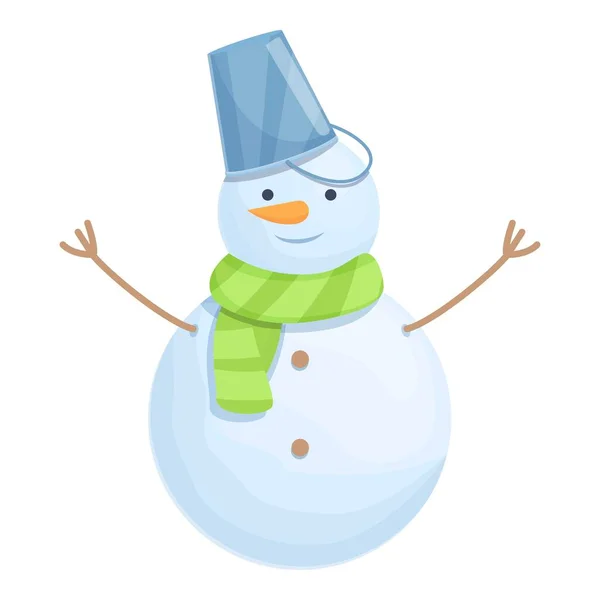 Garden snow man icon cartoon vector. Cute xmas man — Wektor stockowy
