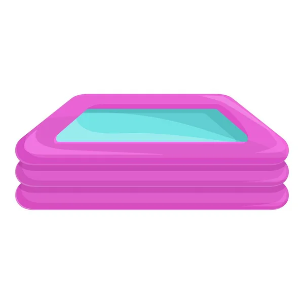 Pink inflatable pool icon cartoon vector. Float beach — Stock Vector