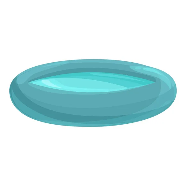 Small inflatable pool icon cartoon vector. Air bed — Stock Vector