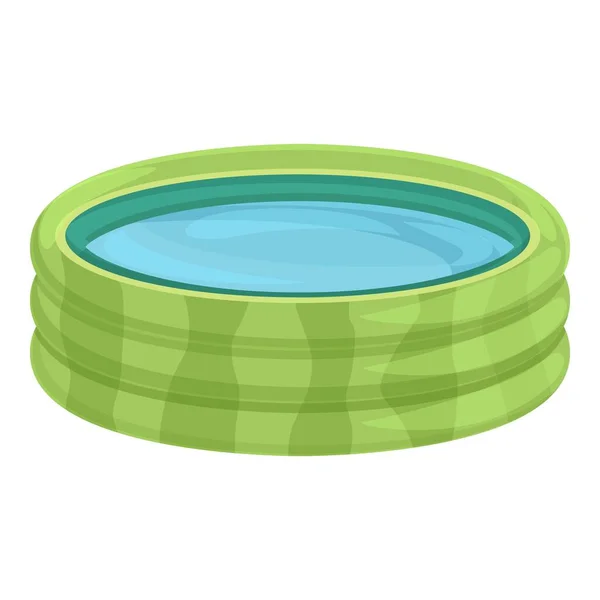 Green inflatable pool icon cartoon vector. Aqua house — Stockvektor