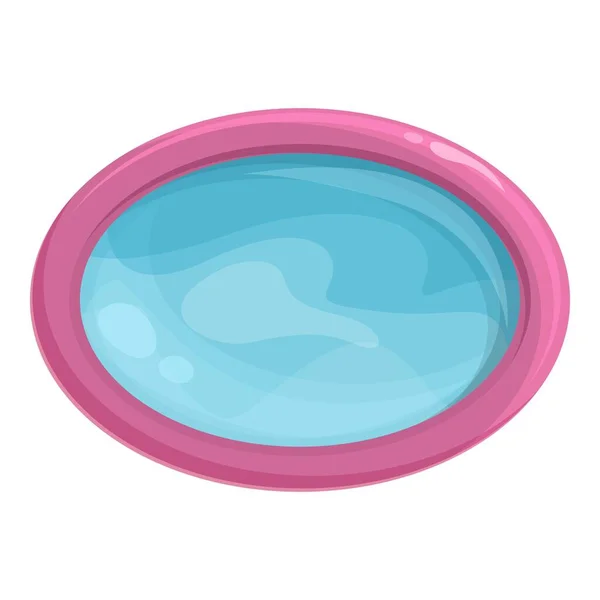 Oval inflatable pool icon cartoon vector. Swim beach —  Vetores de Stock