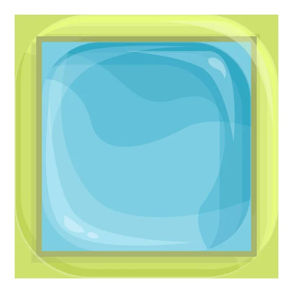 Square inflatable pool icon cartoon vector. Water float - Stok Vektor