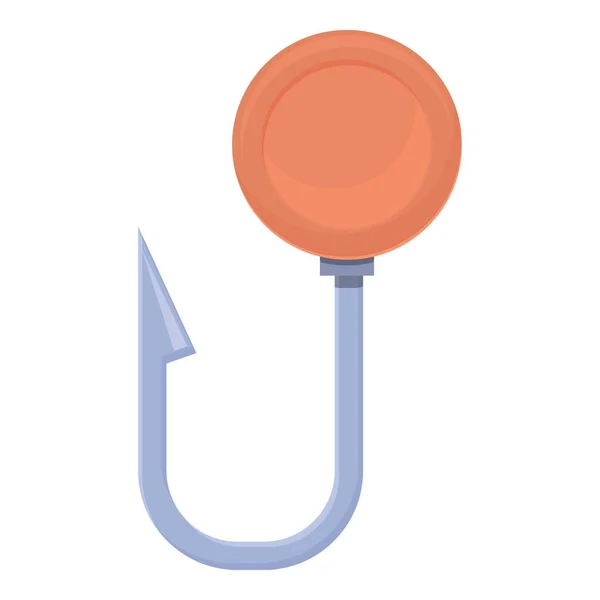 Ice fishing hook icon cartoon vector. Fish jig — Stock vektor