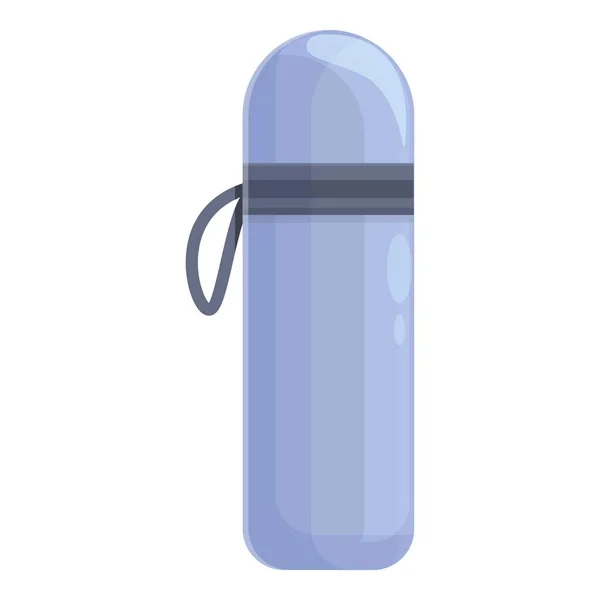 Ice fishing thermos bottle icon cartoon vector. Winter hole — Stok Vektör