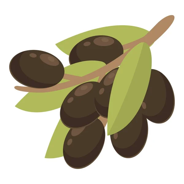 Olives icon cartoon vector. Black olive — Stockvector